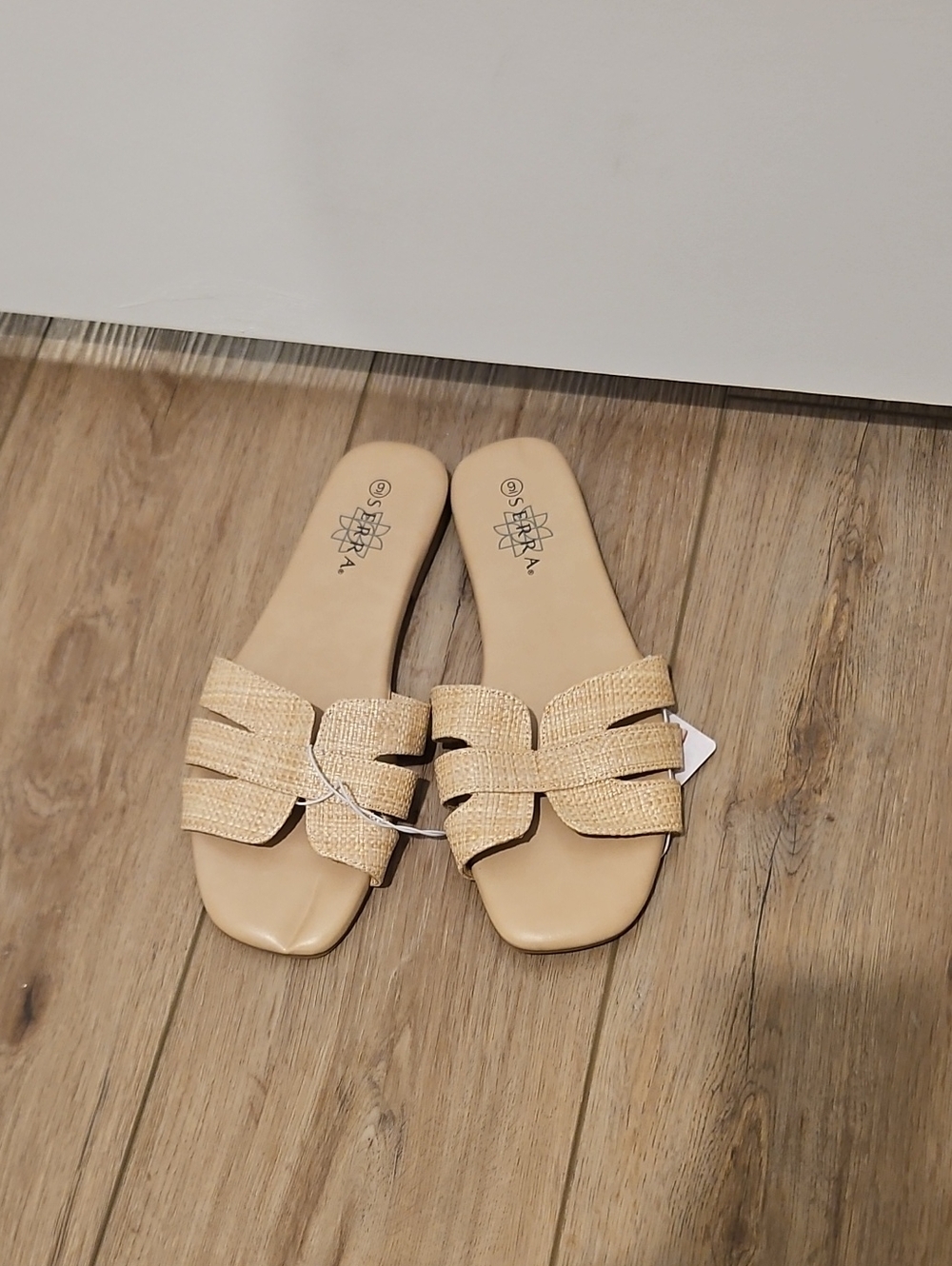 SERRA Natural Woven Slide Sandals